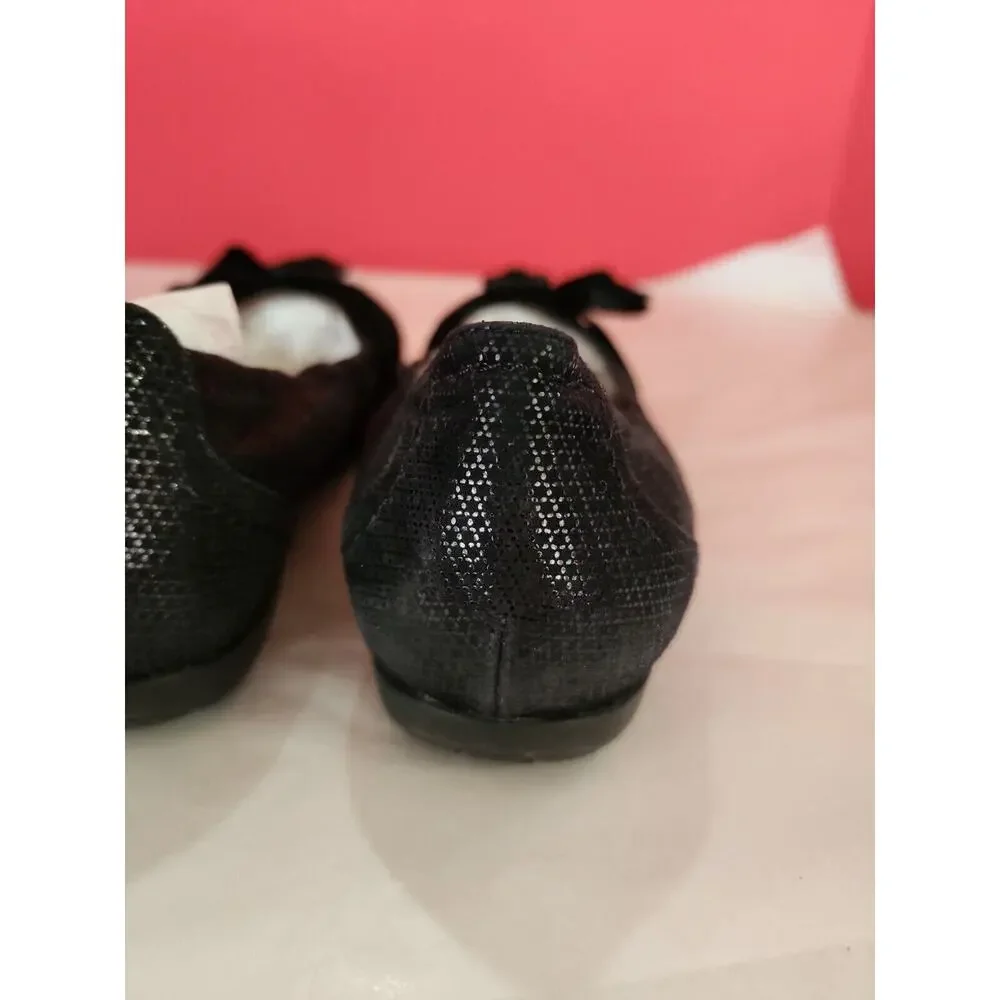 Abeo Bio System Tabitha Black Leather Ballet Flats Shoes Women Sz 6 N narrow